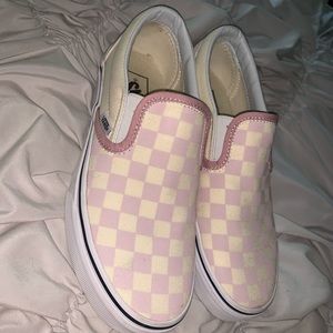 Pink slip-on vans